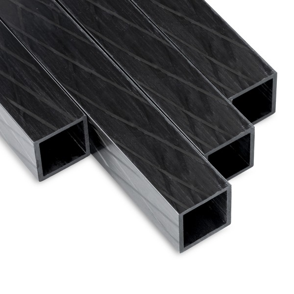 Carbon Vierkant Rohr fasergekreuzte Lagen und Pultrusion 30x30mm